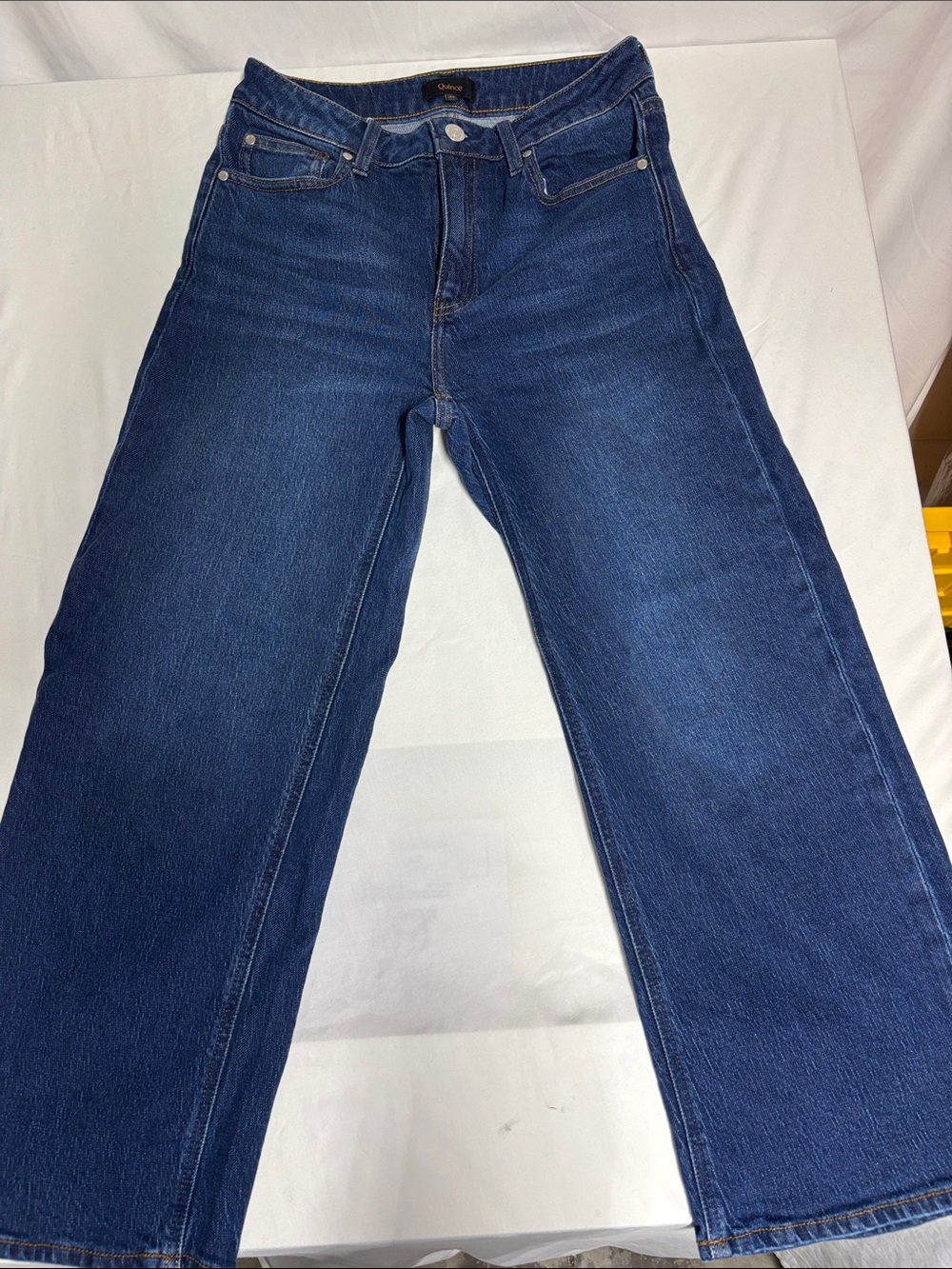 Quince Women’s Jeans Size 27 Organic Cotton Tencel High Rise Wide Straight Leg